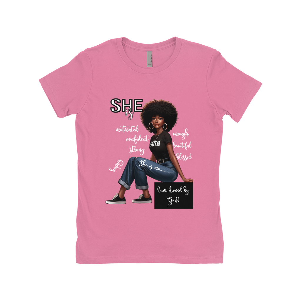"She Is" (White Words)