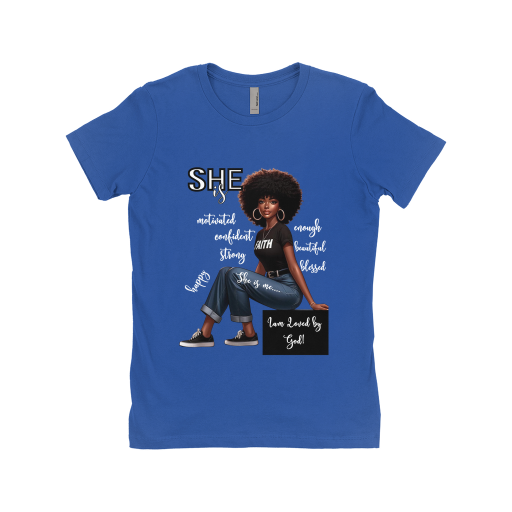 "She Is" (White Words)