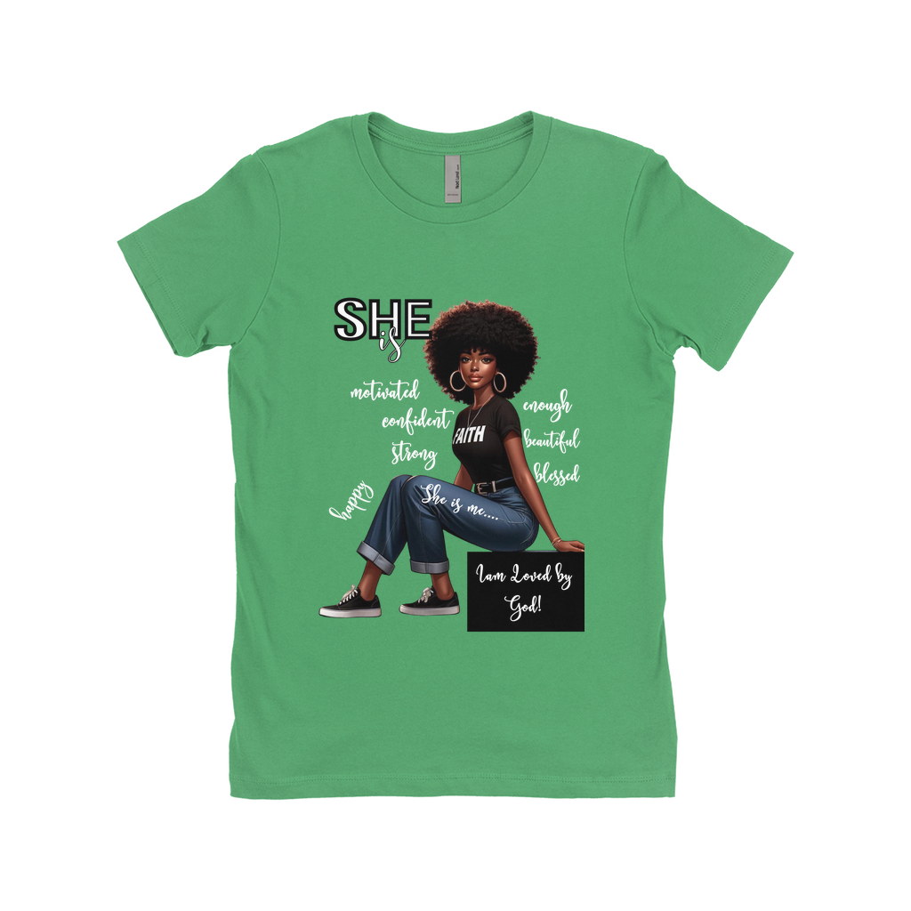 "She Is" (White Words)