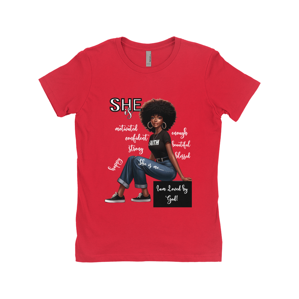 "She Is" (White Words)