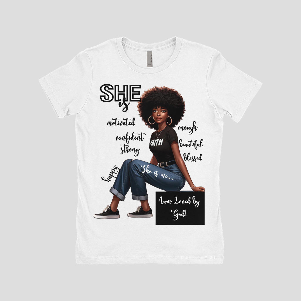 "She Is" (Black Words) T-Shirts