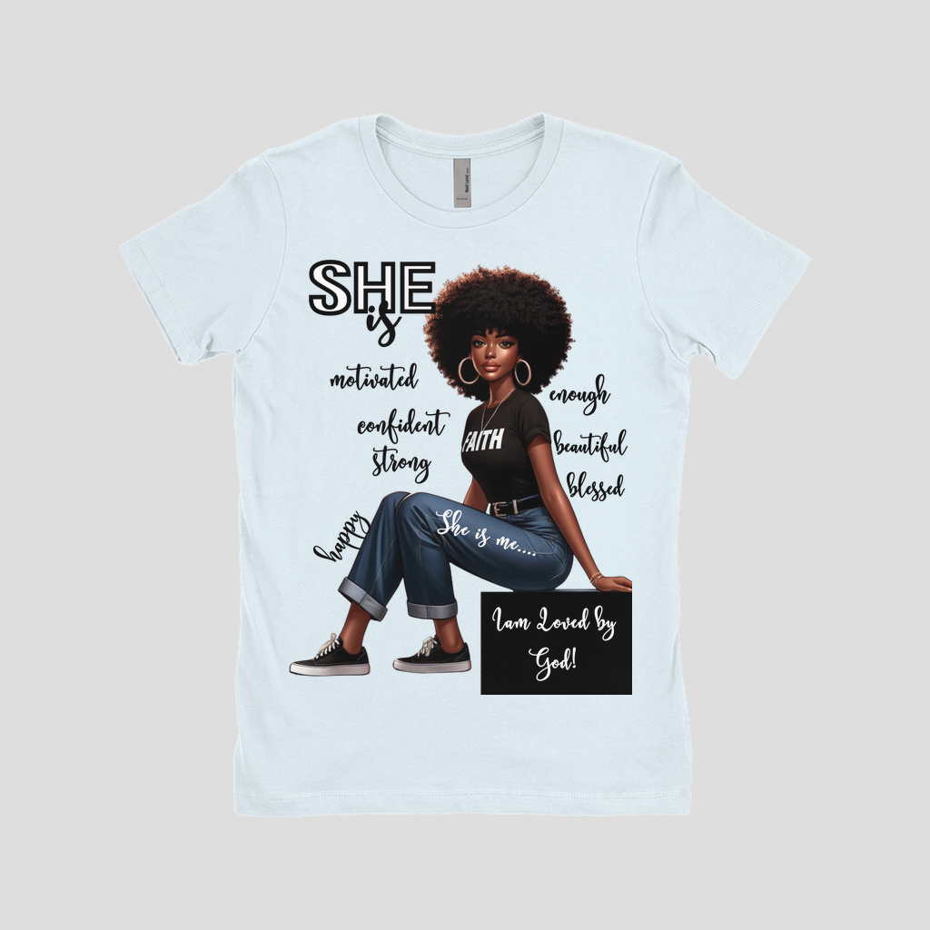 "She Is" (Black Words) T-Shirts