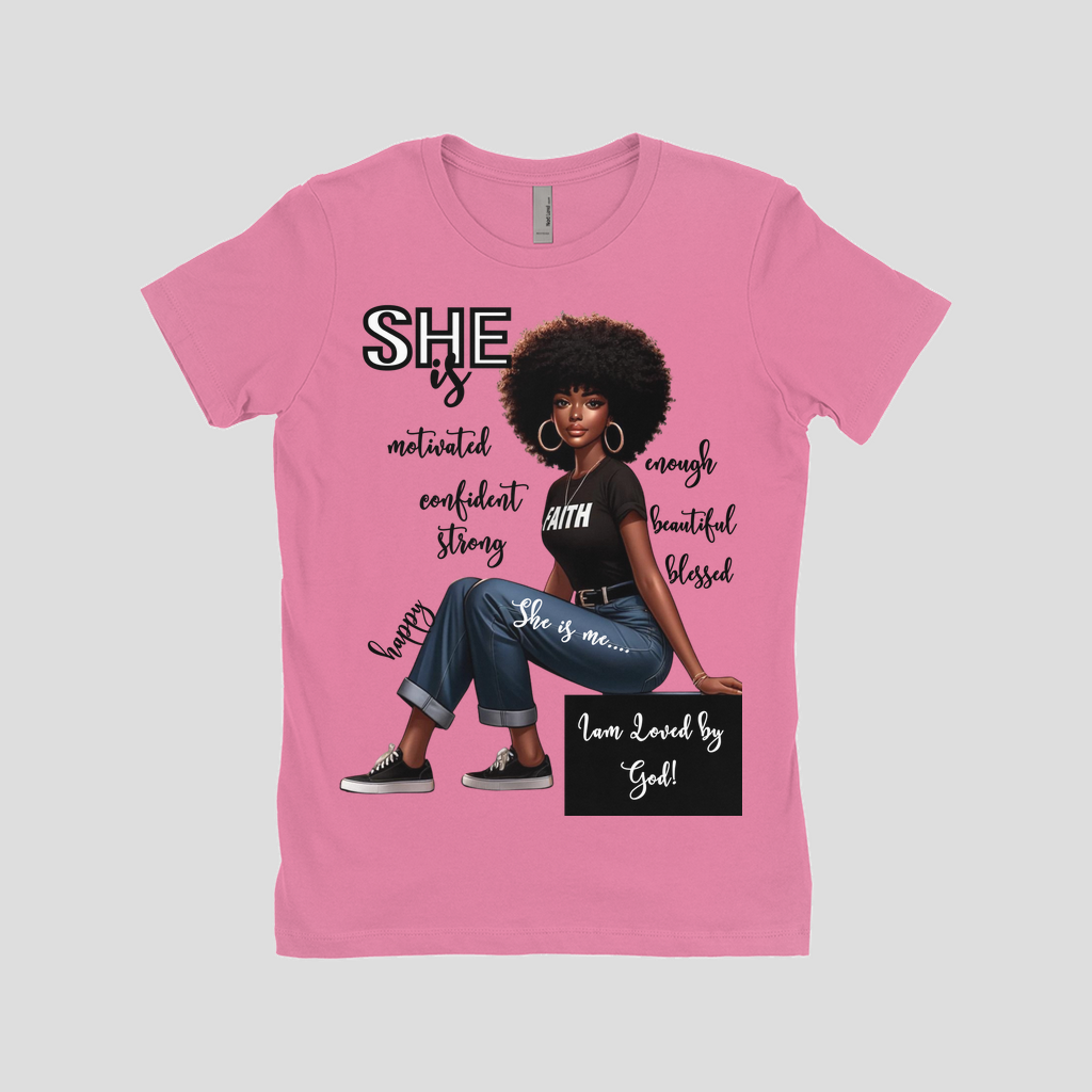 "She Is" (Black Words) T-Shirts