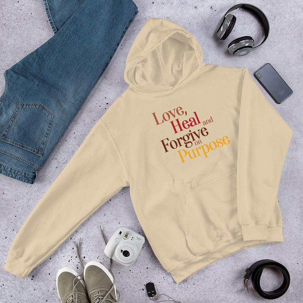 The "Love, Heal, Forgive on Purpose" Hoodie-Beige