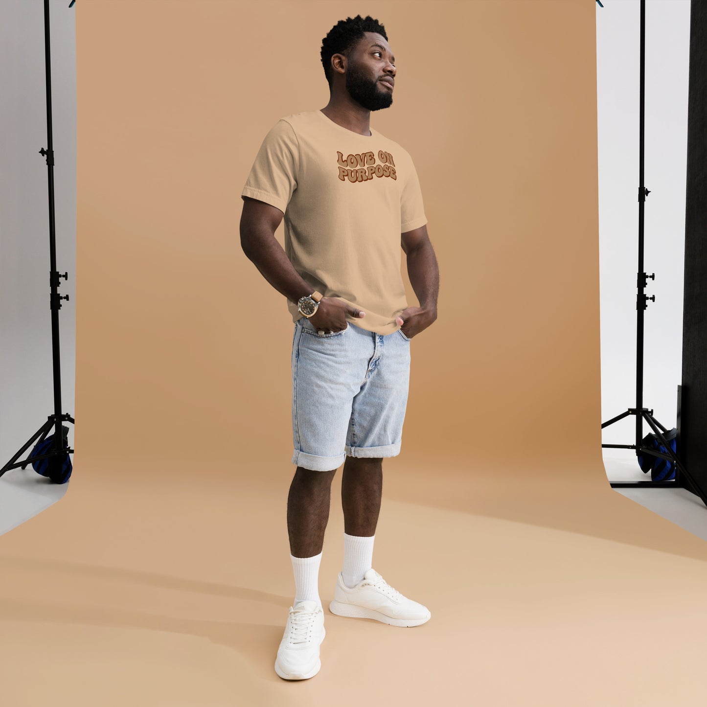 The "Love on Purpose T-Shirt- Beige