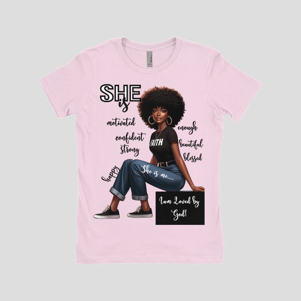 "She Is" (Black Words) T-Shirts