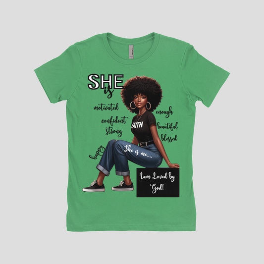 "She Is" (Black Words) T-Shirts